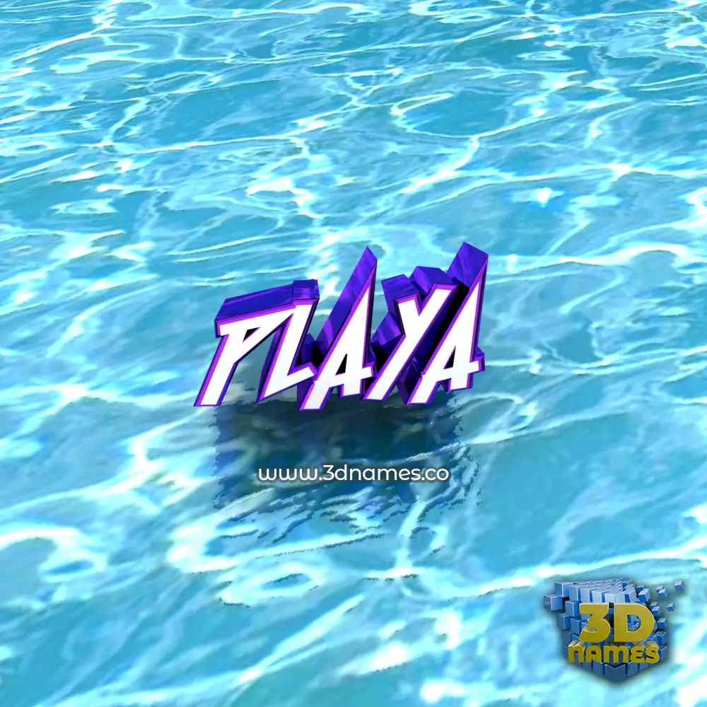 playa in Water style - 3D name wallpaper