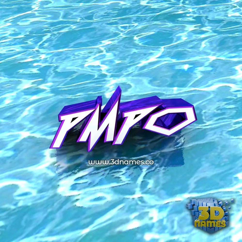 pmpo in Water style - 3D name wallpaper