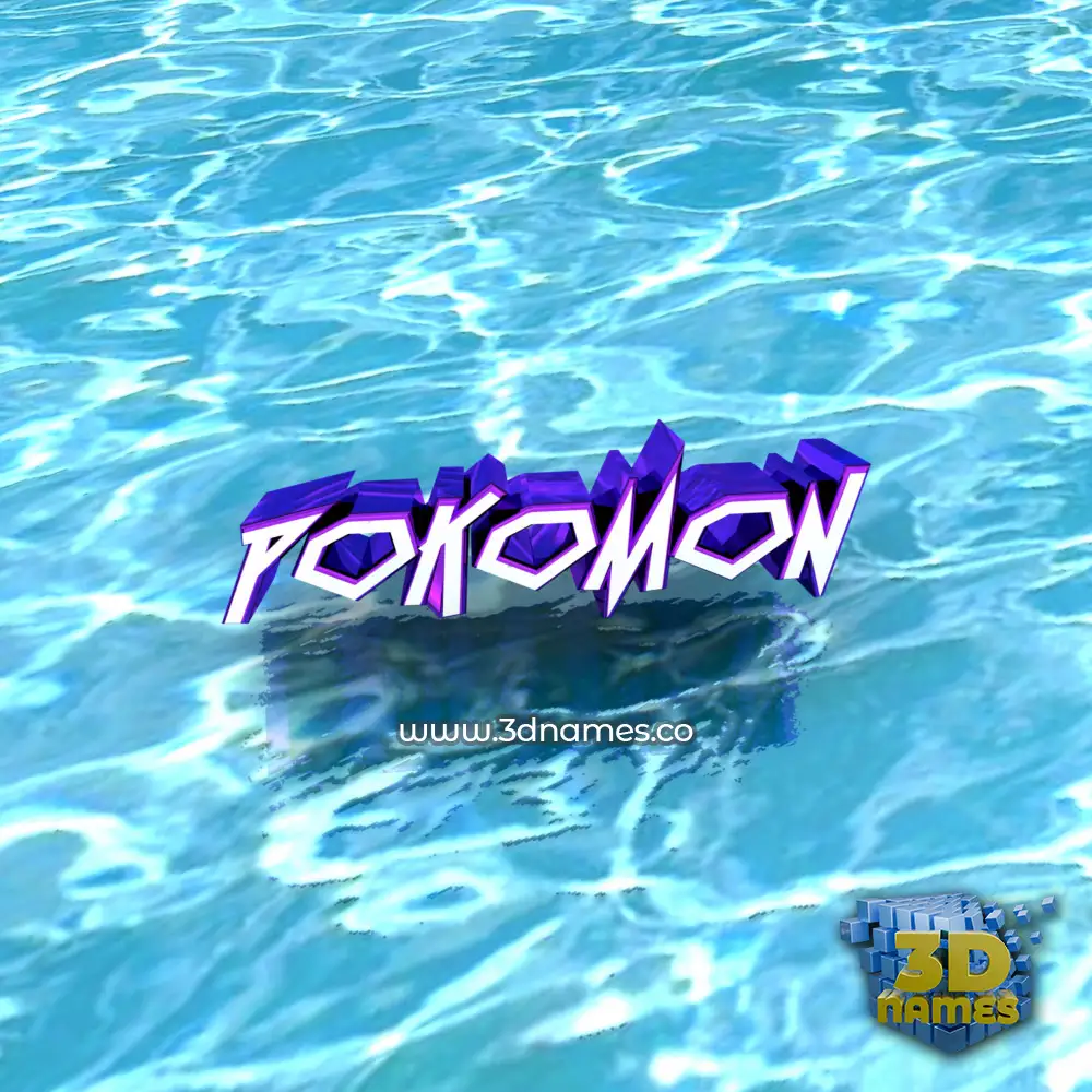 pokomon in Water style - 3D name wallpaper
