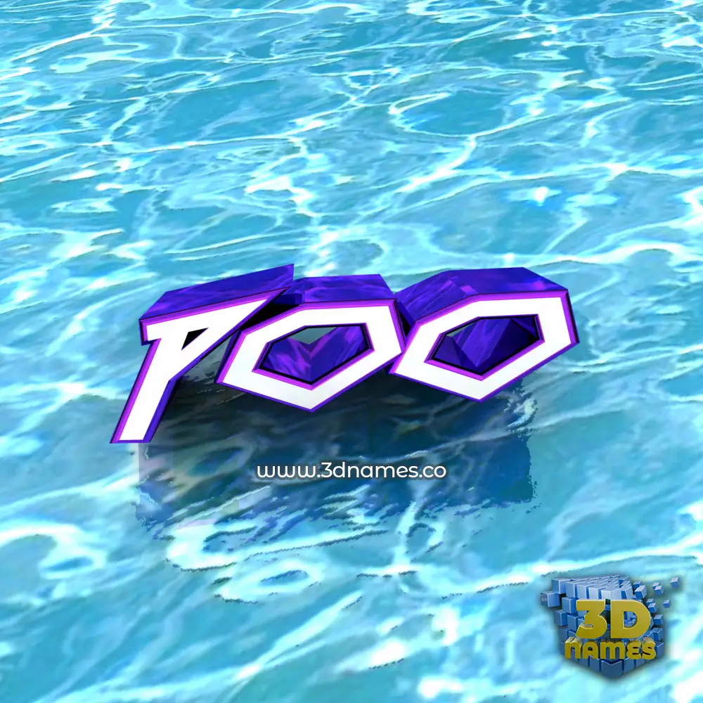 poo in Water style - 3D name wallpaper