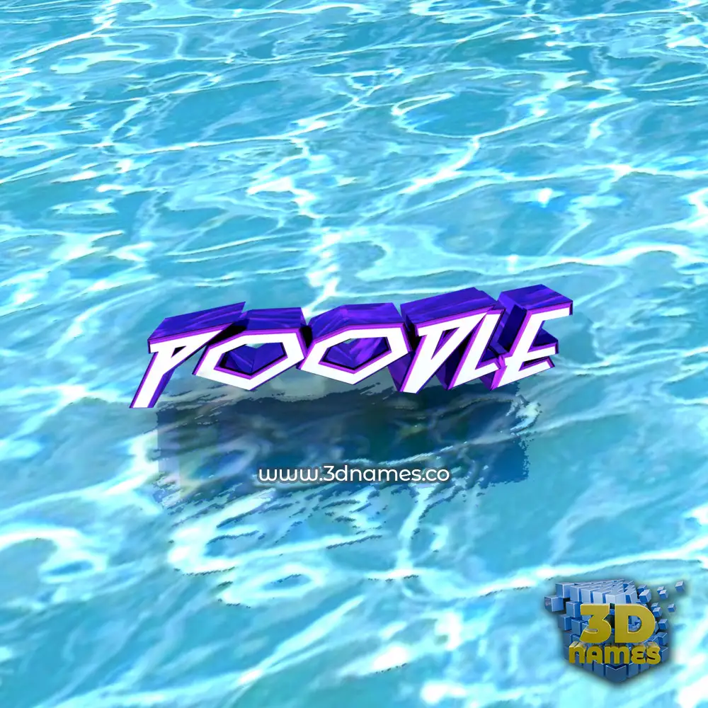 poodle in Water style - 3D name wallpaper