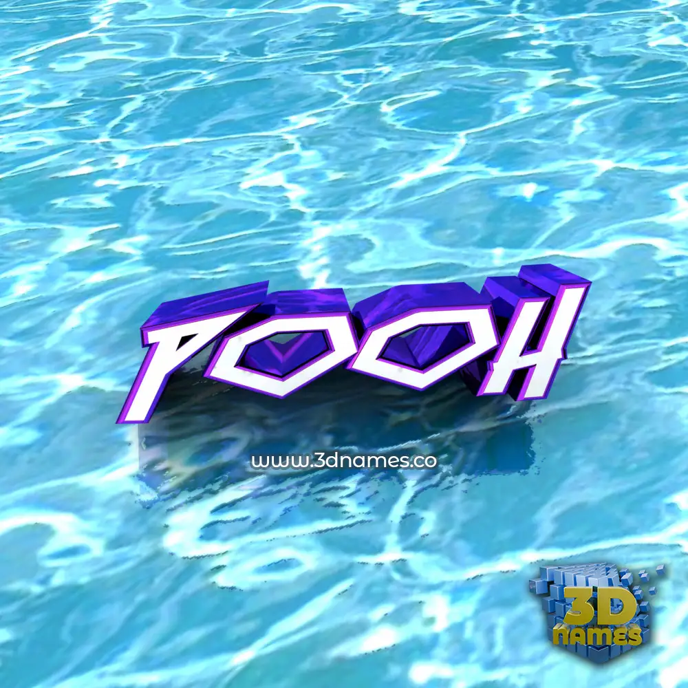 pooh in Water style - 3D name wallpaper