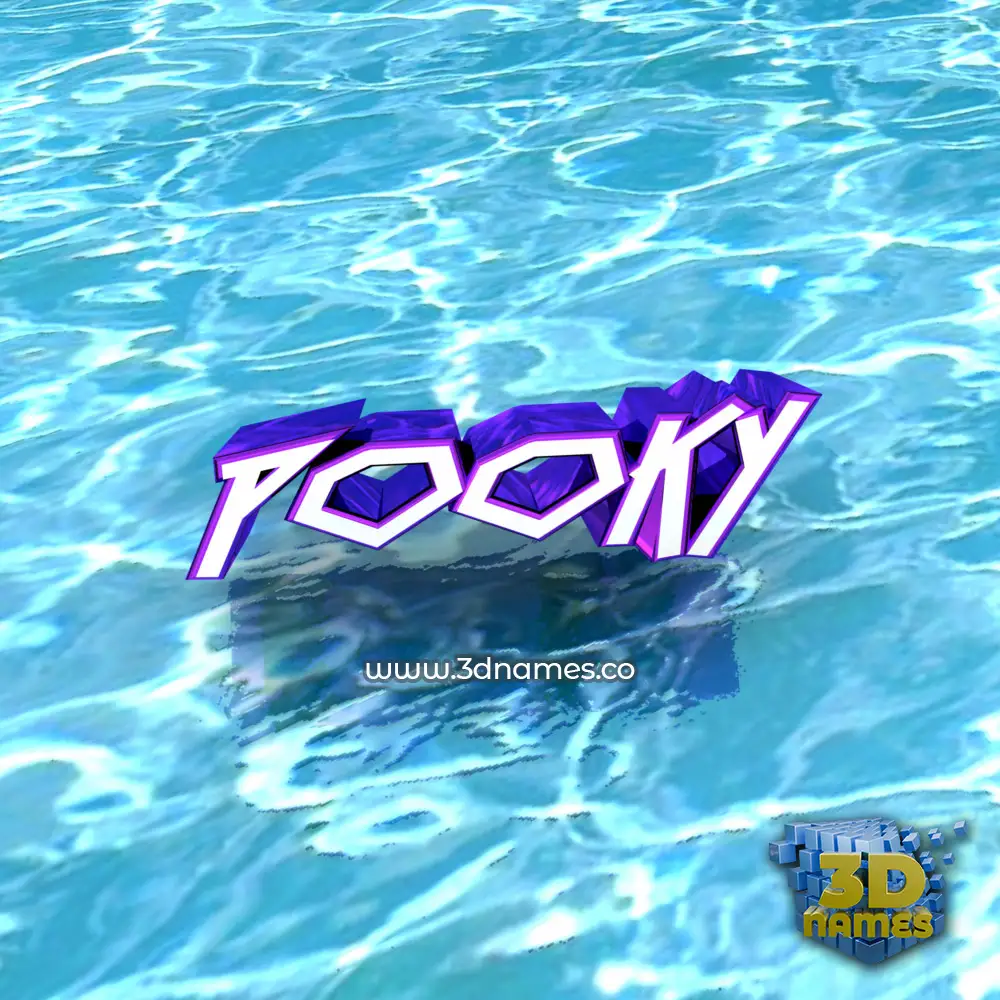 pooky in Water style - 3D name wallpaper
