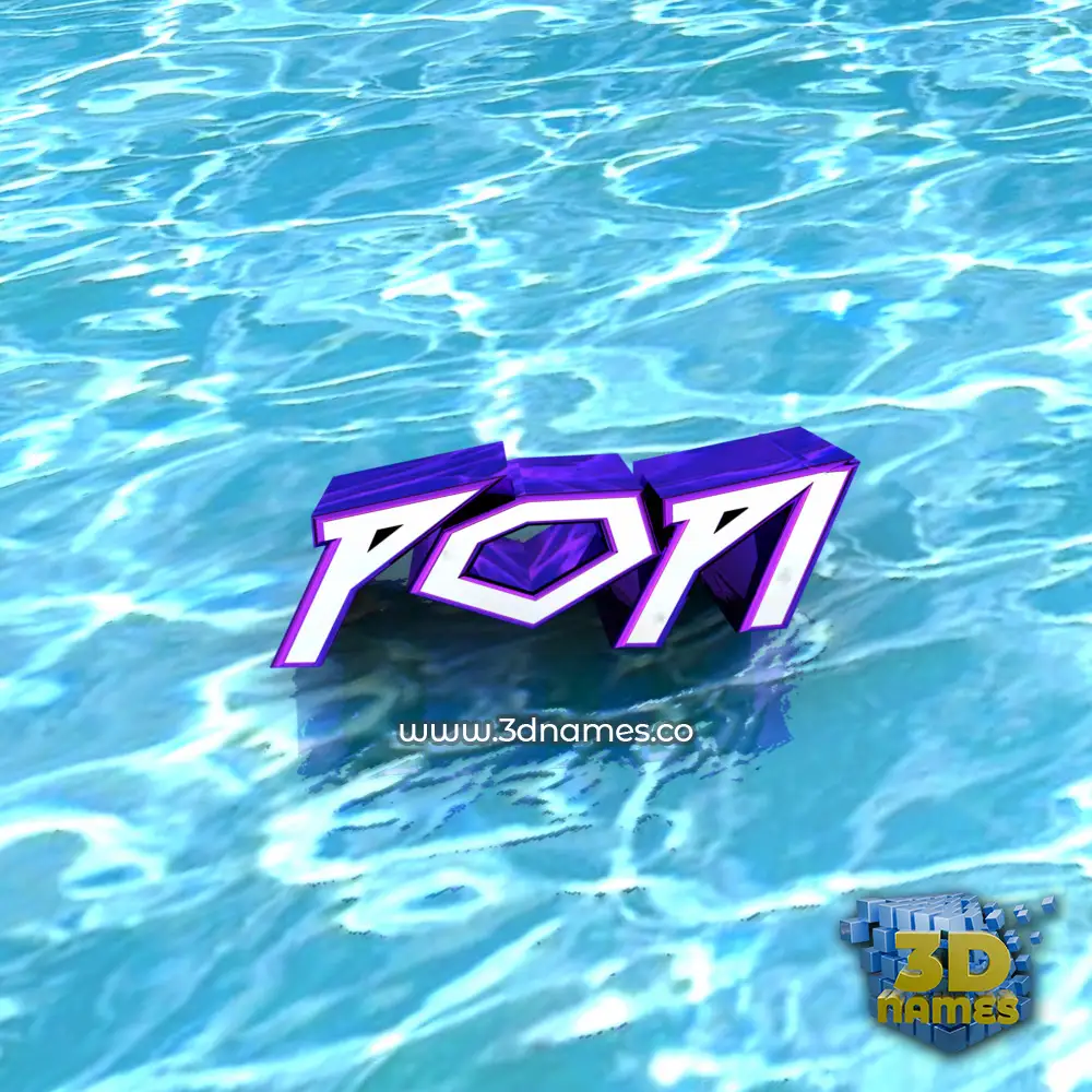 popi in Water style - 3D name wallpaper
