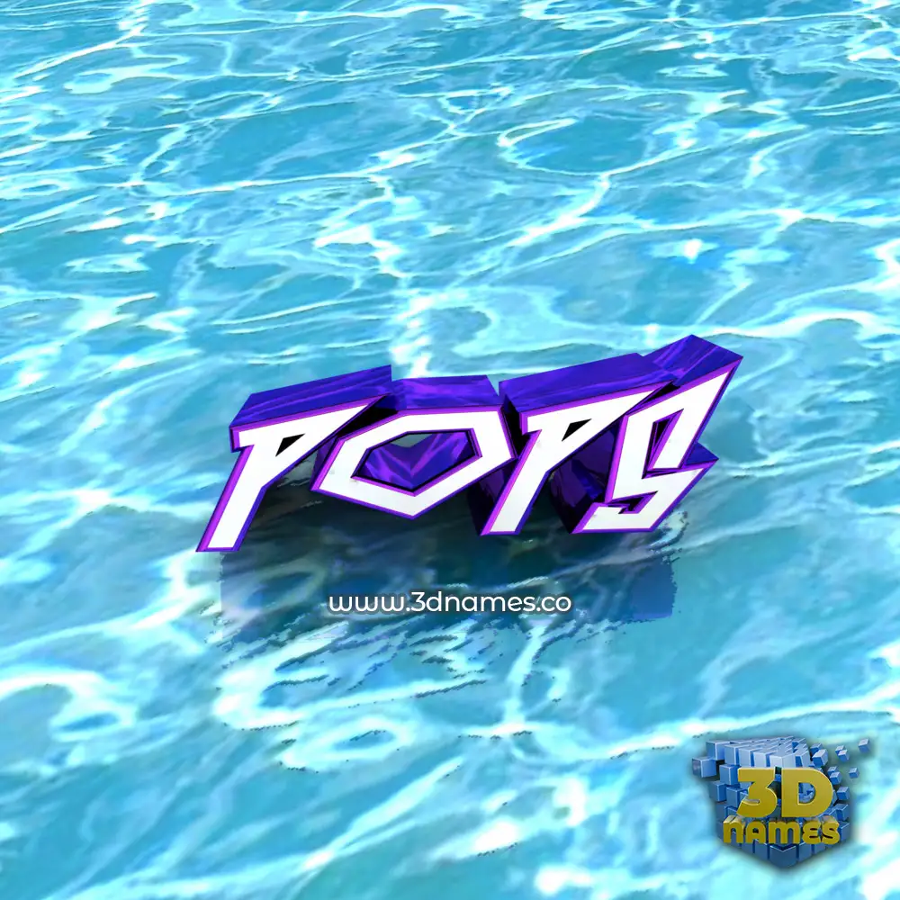 pops in Water style - 3D name wallpaper
