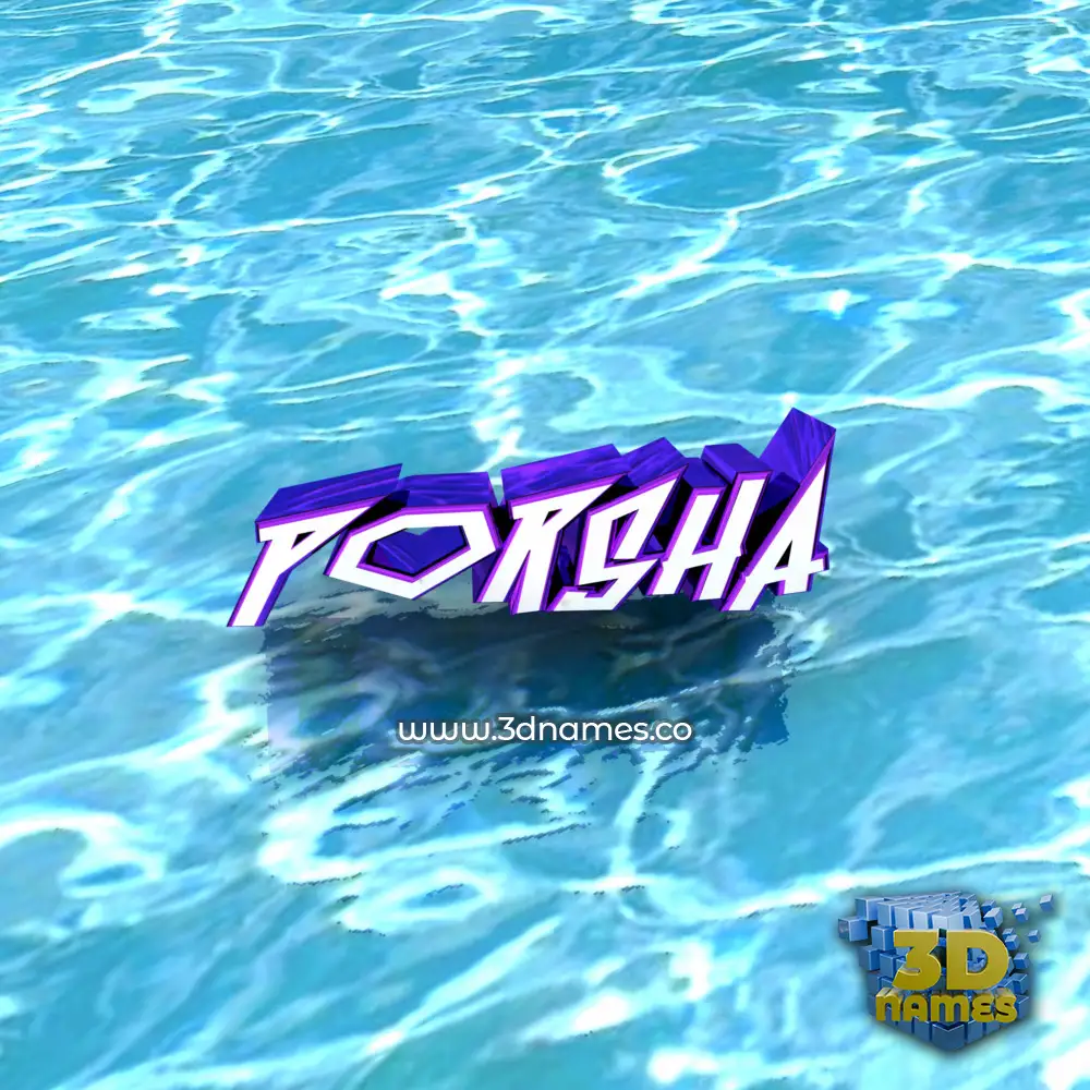 porsha in Water style - 3D name wallpaper