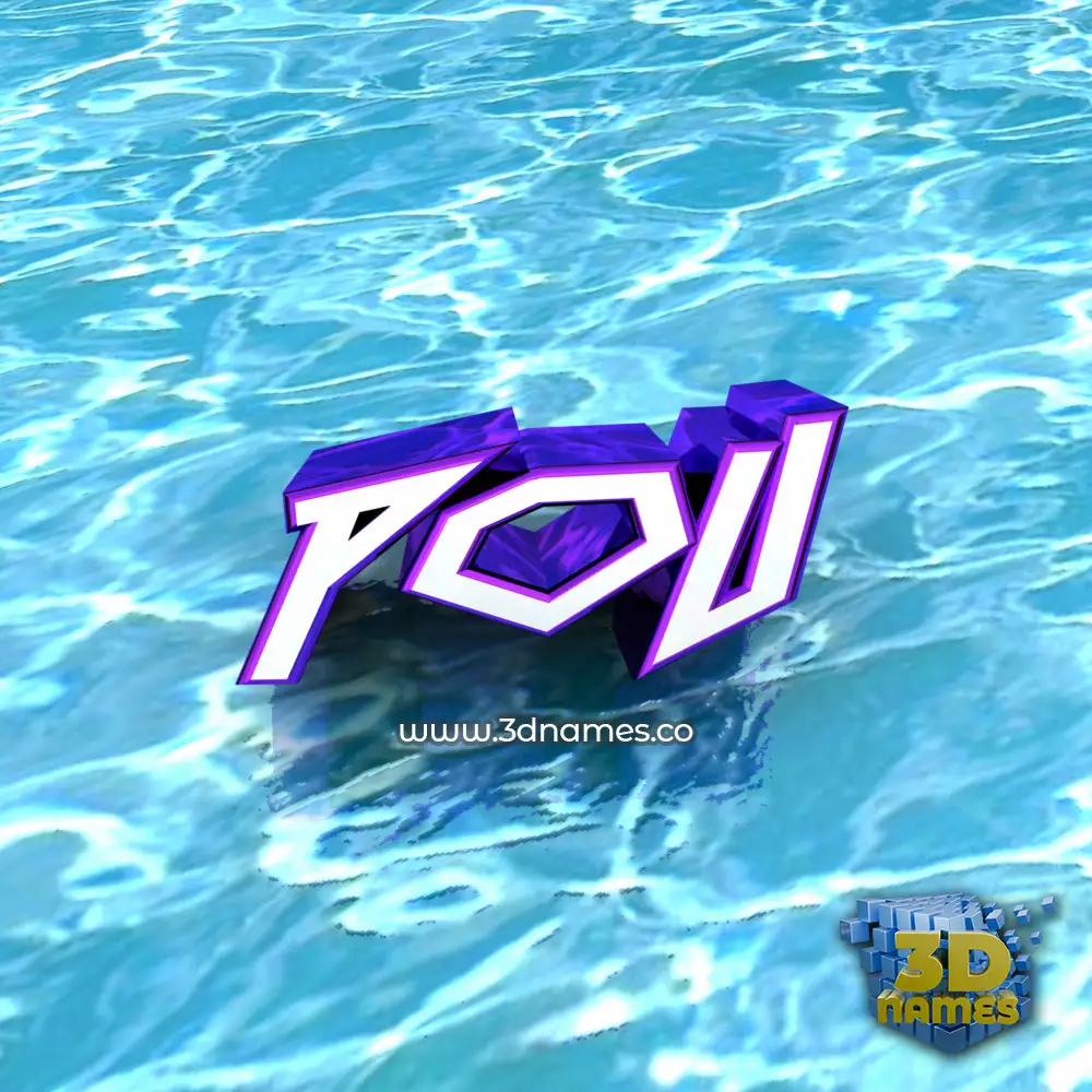 pou in Water style - 3D name wallpaper