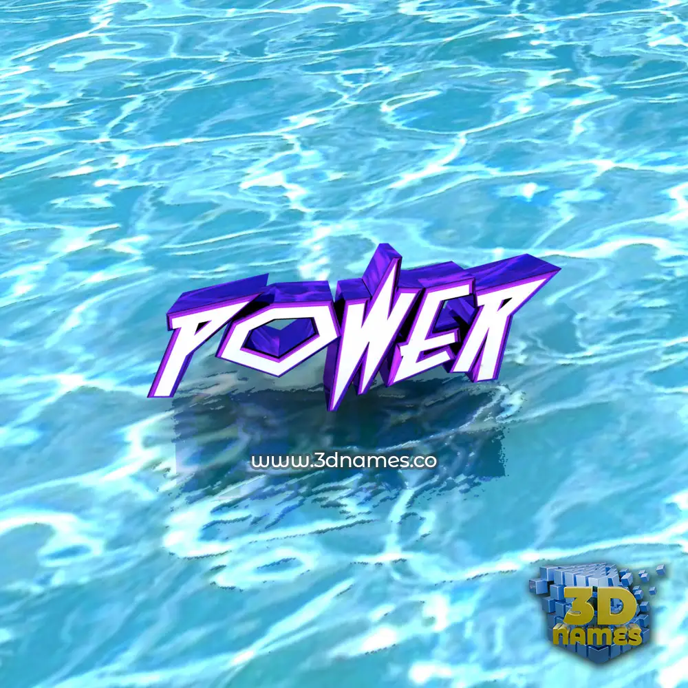 power in Water style - 3D name wallpaper