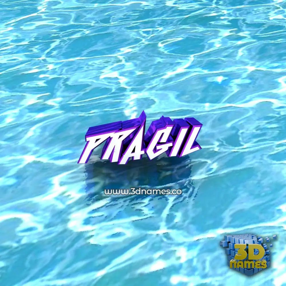 pragil in Water style - 3D name wallpaper