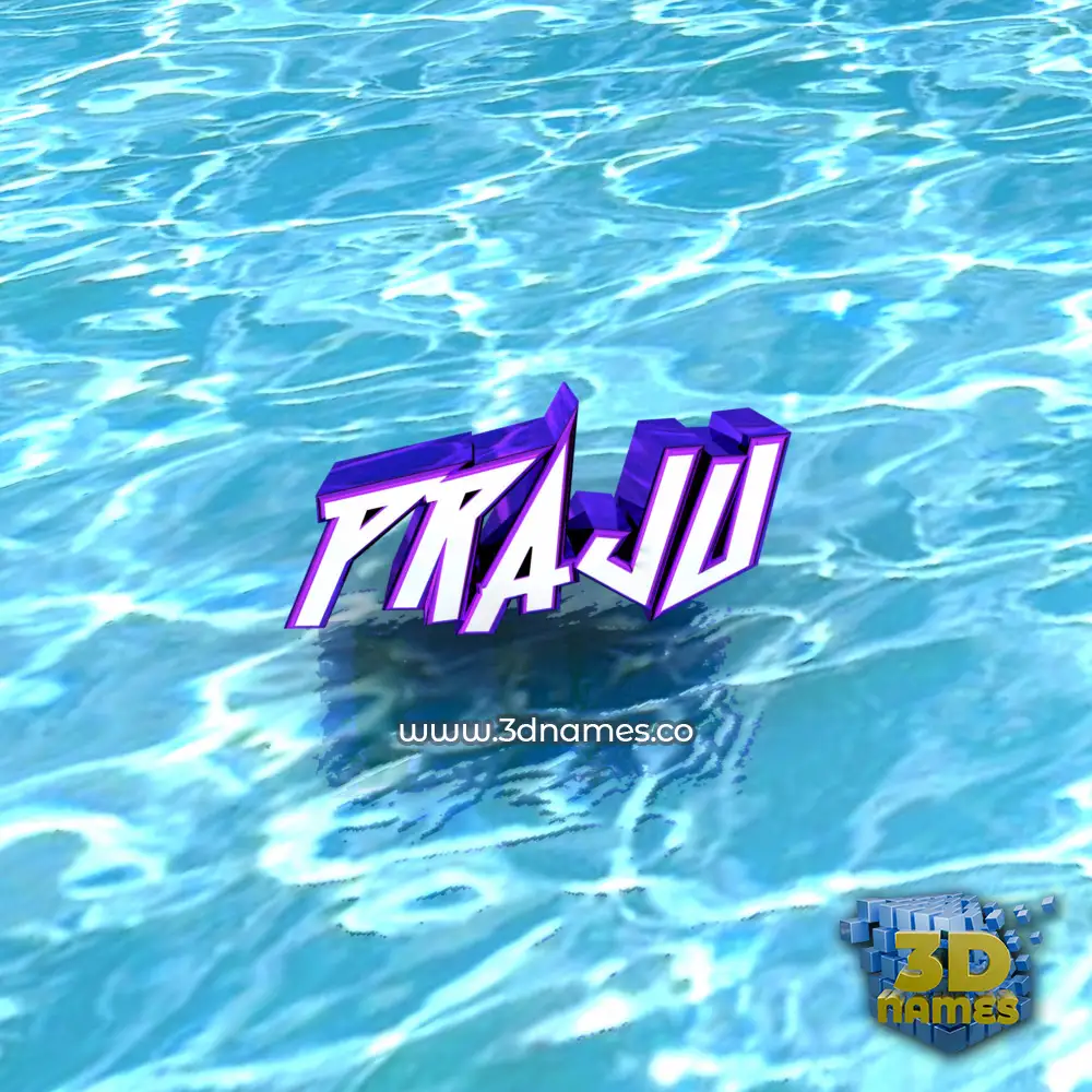 praju in Water style - 3D name wallpaper