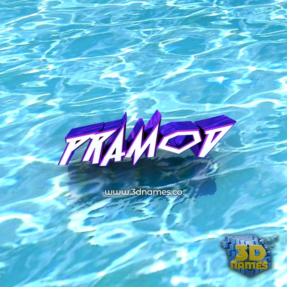 pramod in Water style - 3D name wallpaper