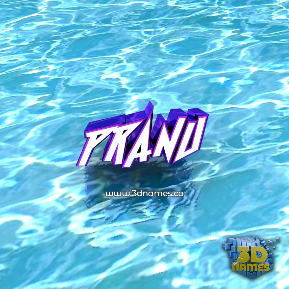 pranu in Water style - 3D name wallpaper