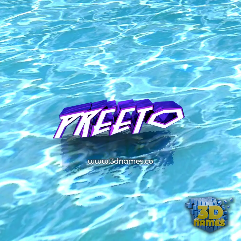 preeto in Water style - 3D name wallpaper