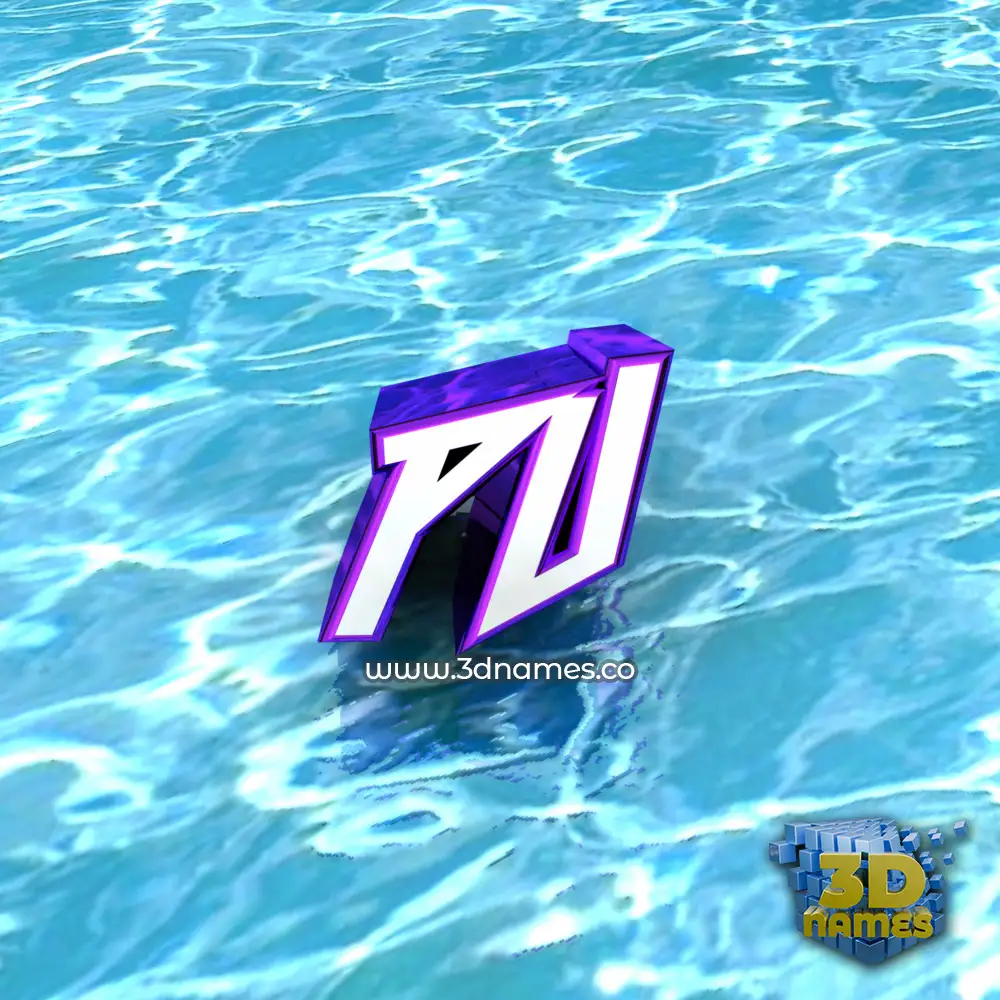 pu in Water style - 3D name wallpaper
