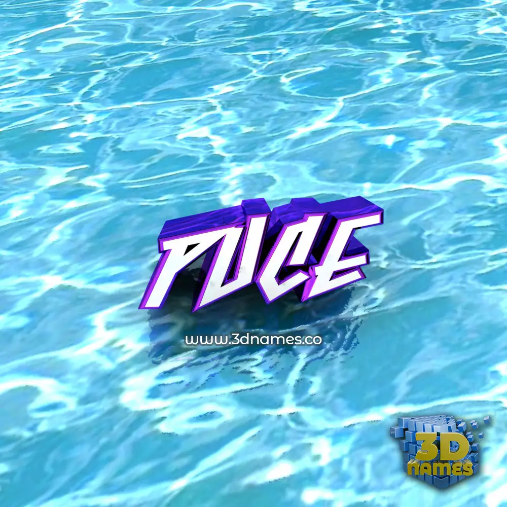 puce in Water style - 3D name wallpaper