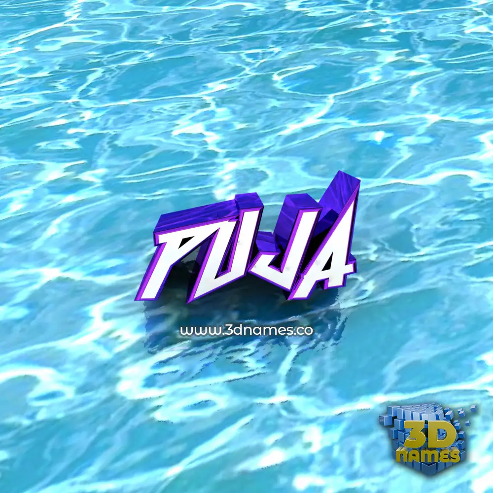 puja in Water style - 3D name wallpaper