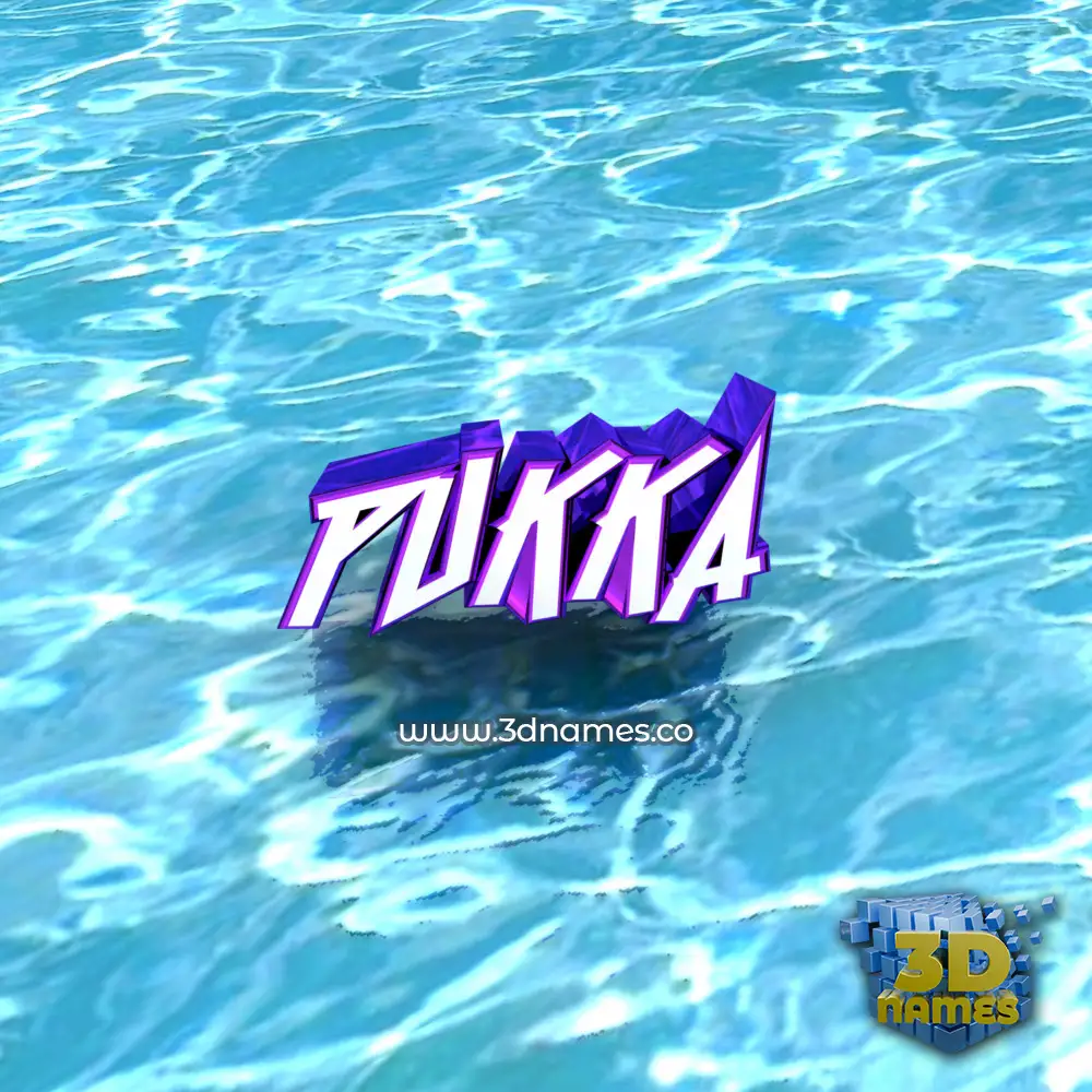 pukka in Water style - 3D name wallpaper