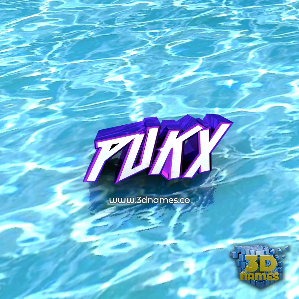 pukx in Water style - 3D name wallpaper