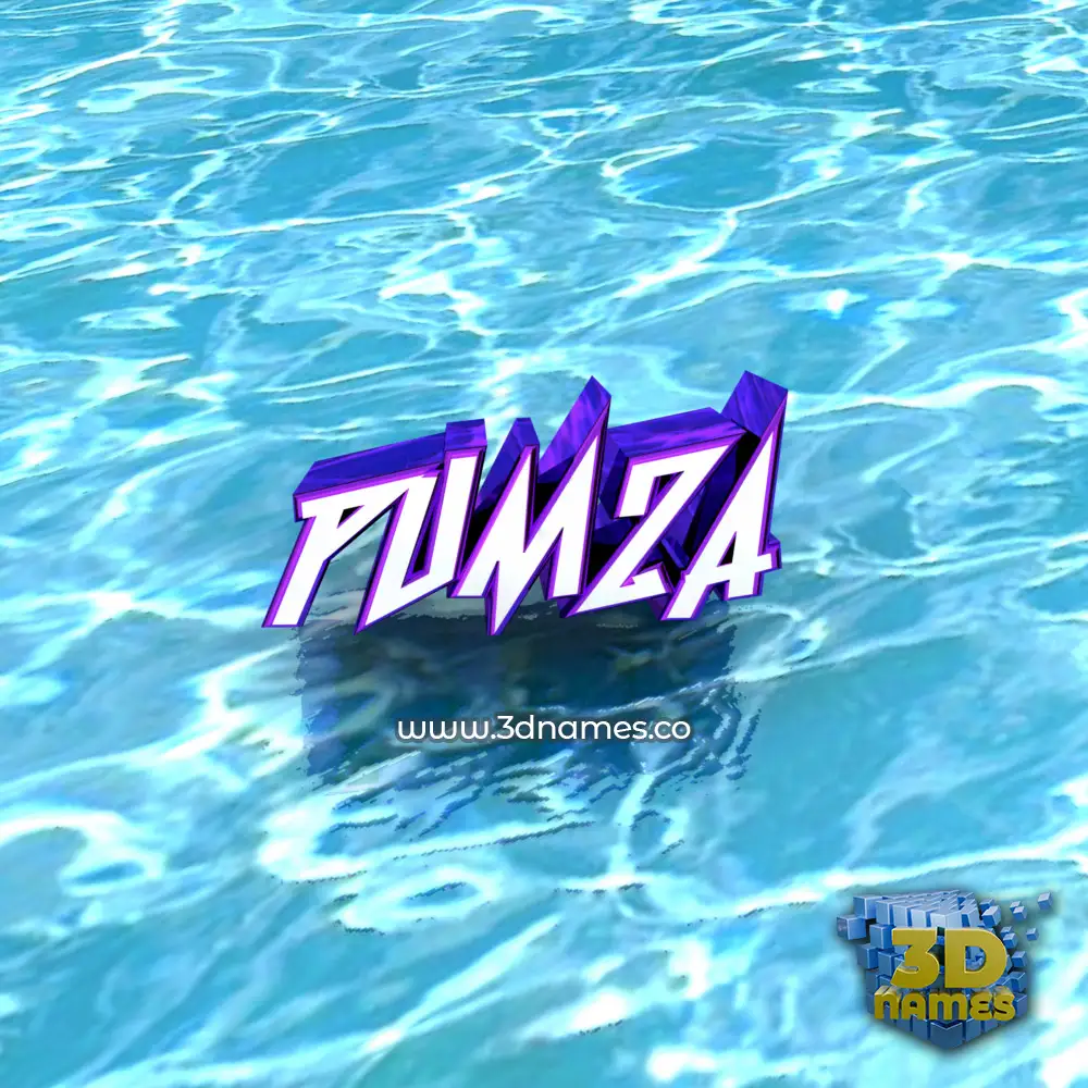 pumza in Water style - 3D name wallpaper