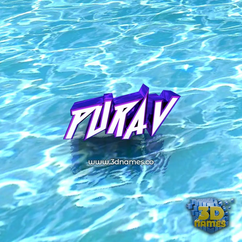 purav in Water style - 3D name wallpaper