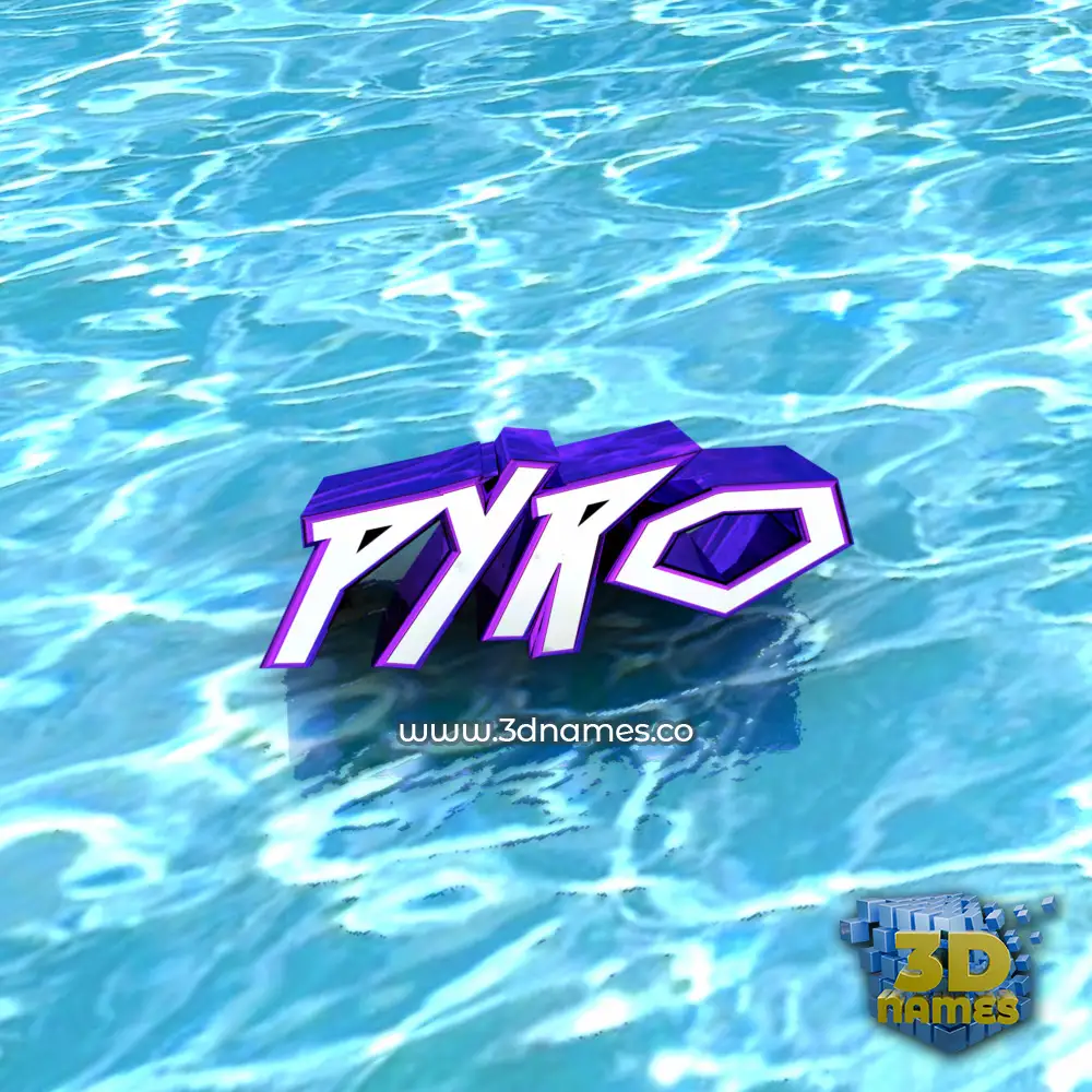 pyro in Water style - 3D name wallpaper