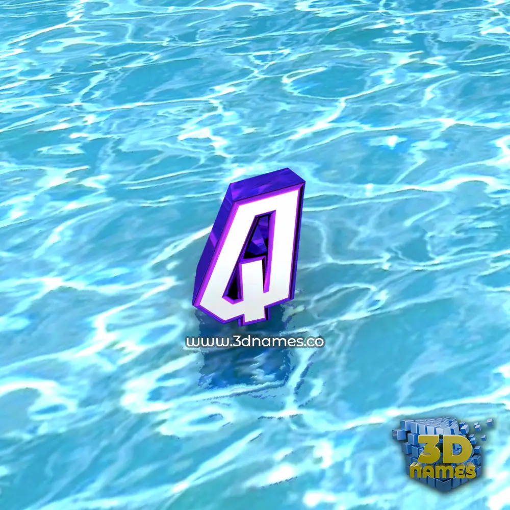 q in Water style - 3D name wallpaper