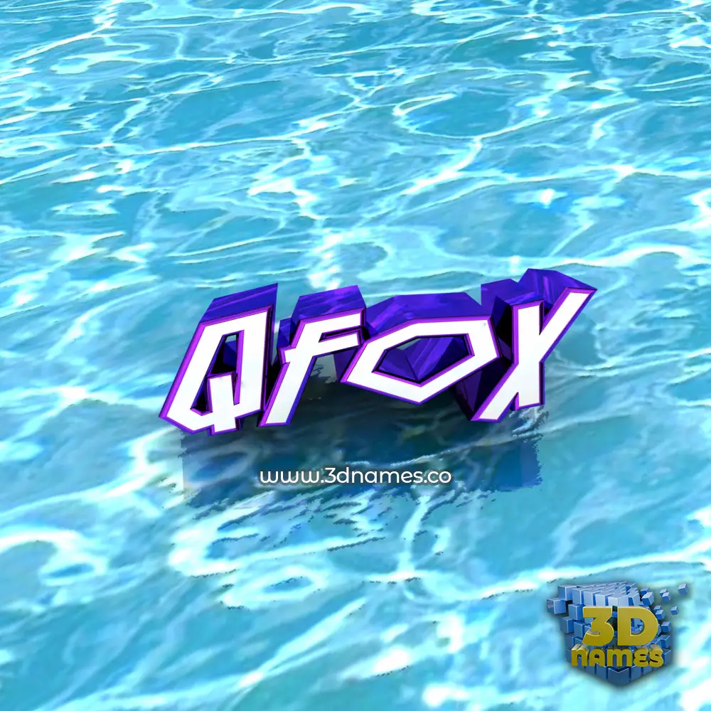 qfox in Water style - 3D name wallpaper