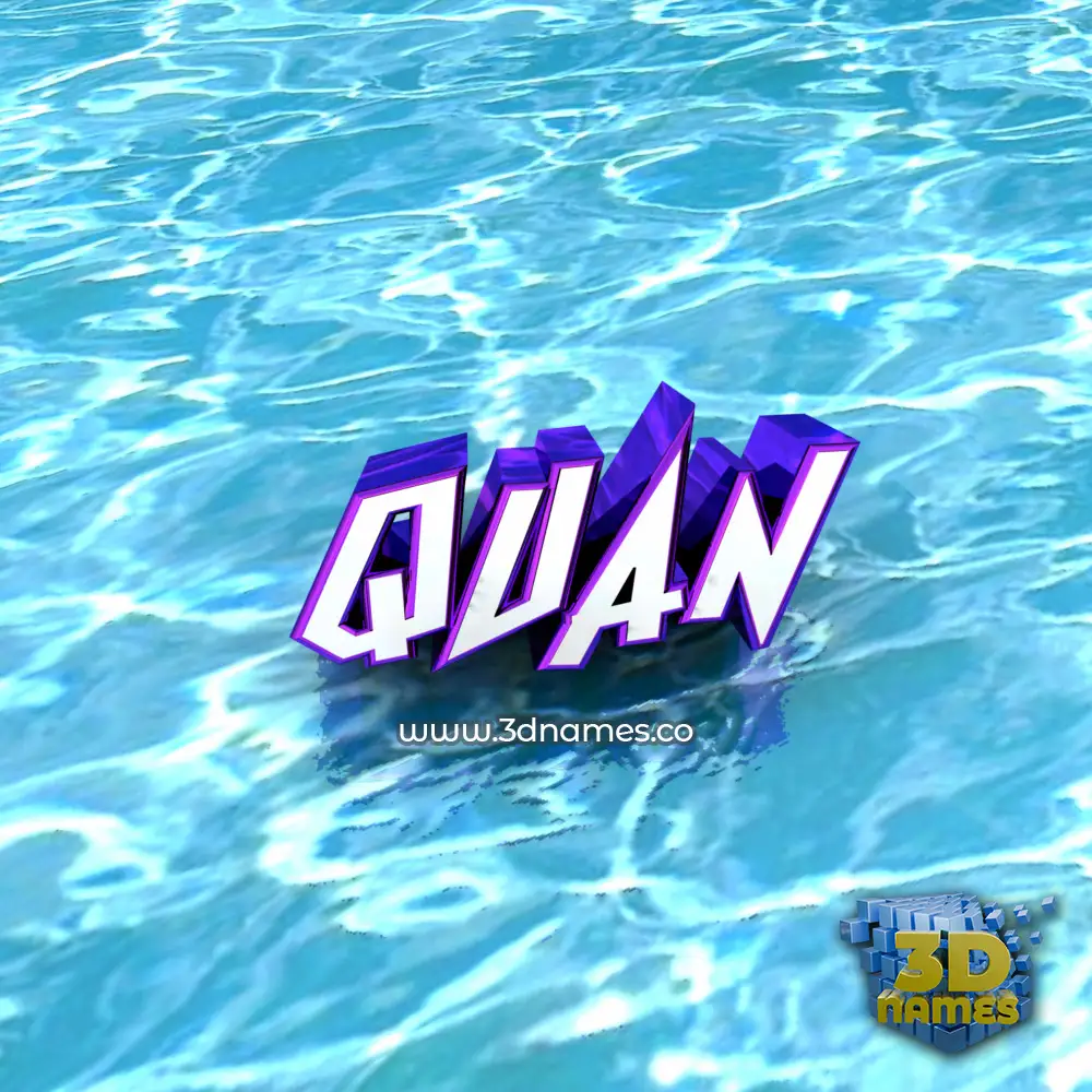 quan in Water style - 3D name wallpaper