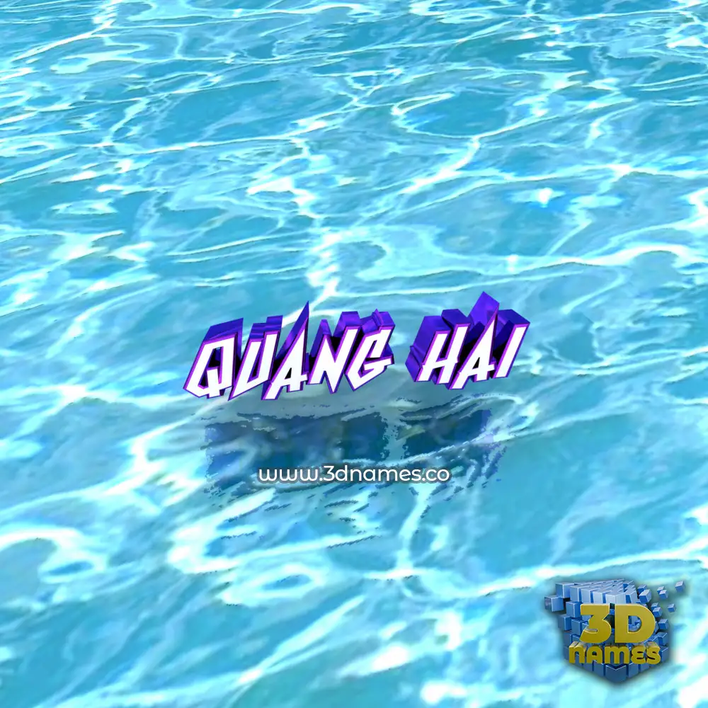 quang hai in Water style - 3D name wallpaper
