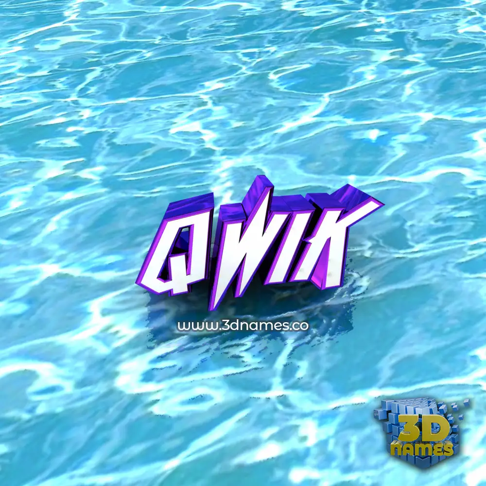 qwik in Water style - 3D name wallpaper