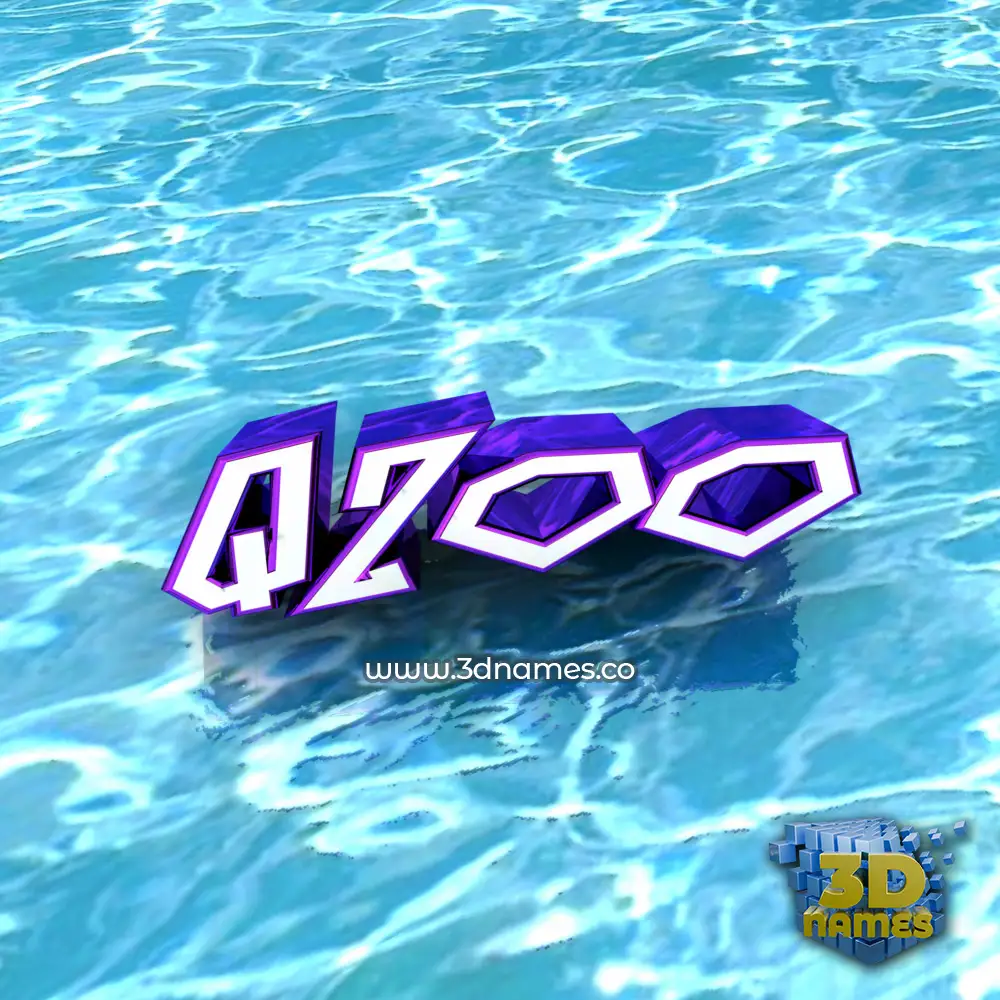 qzoo in Water style - 3D name wallpaper