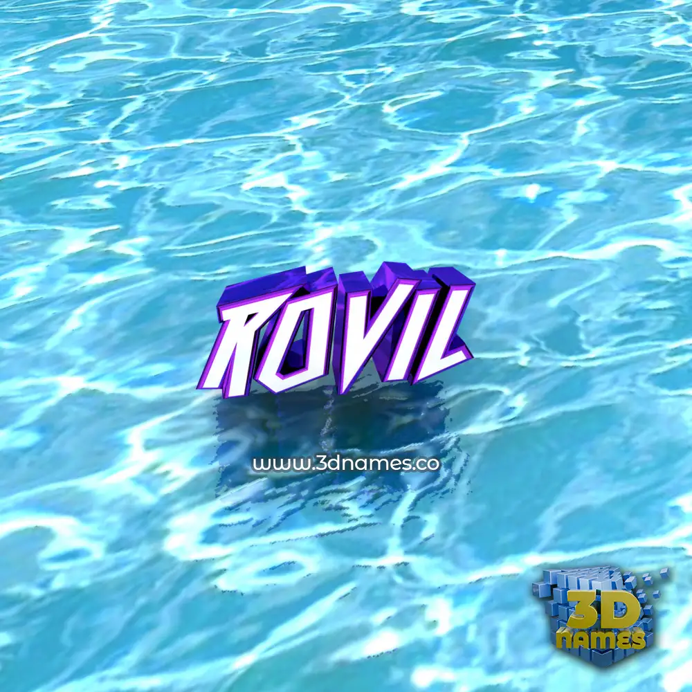 r0vil in Water style - 3D name wallpaper
