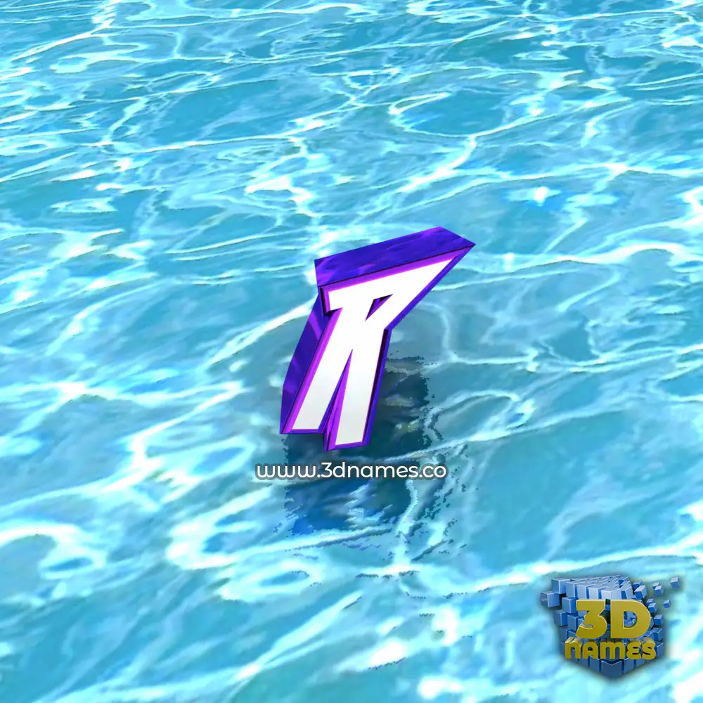 r in Water style - 3D name wallpaper