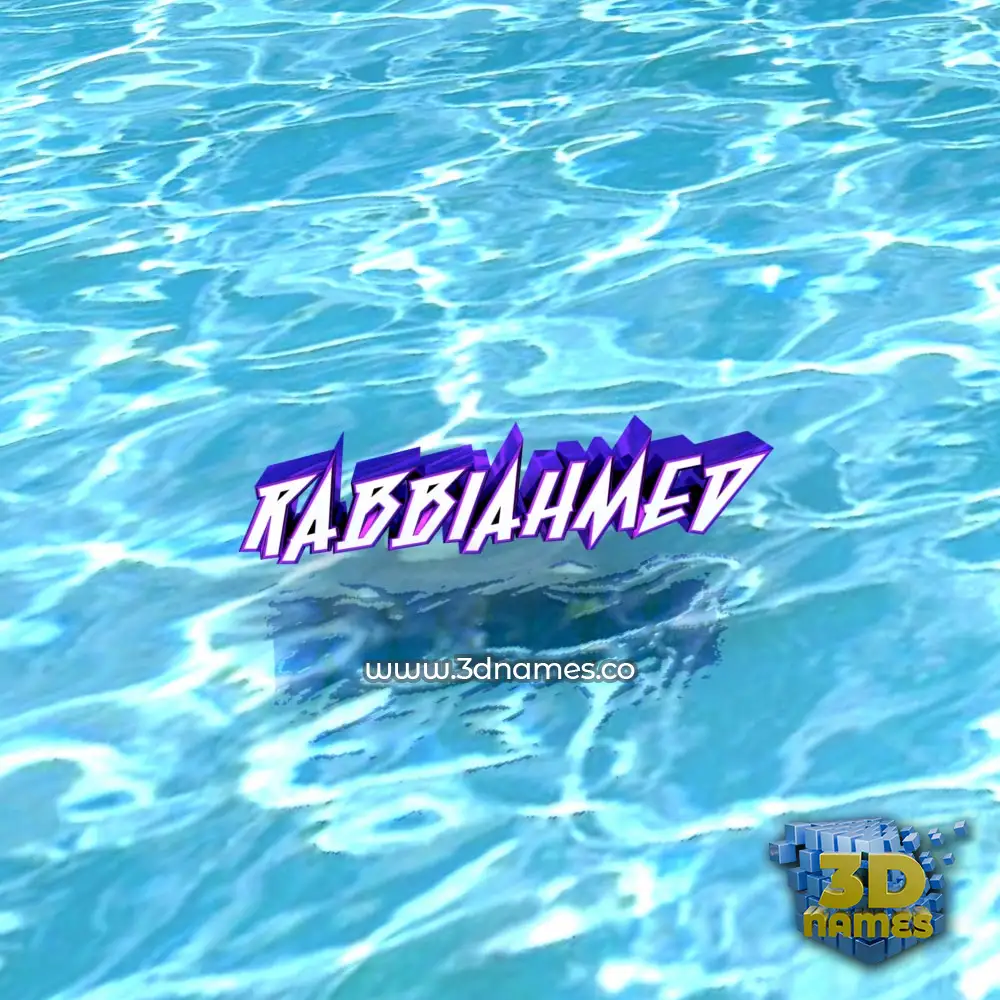 rabbiahmed in Water style - 3D name wallpaper
