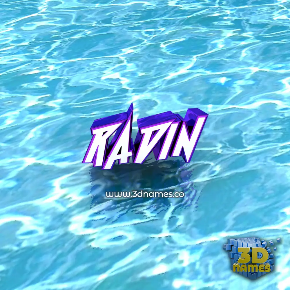 radin in Water style - 3D name wallpaper