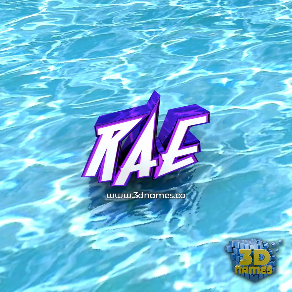 rae in Water style - 3D name wallpaper