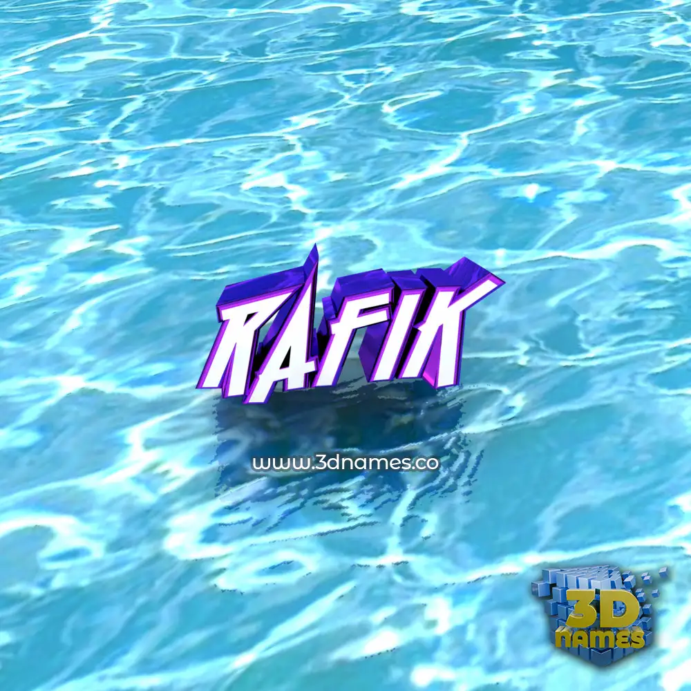 rafik in Water style - 3D name wallpaper