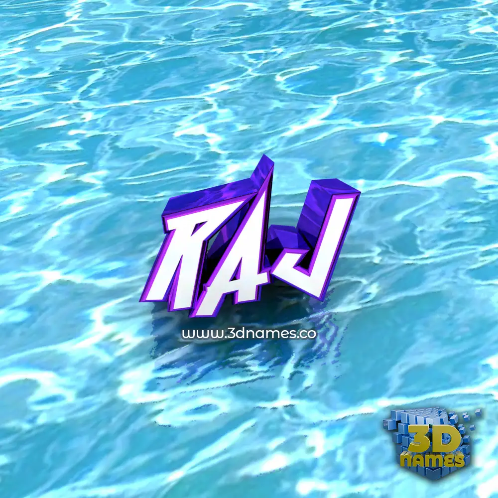 raj in Water style - 3D name wallpaper