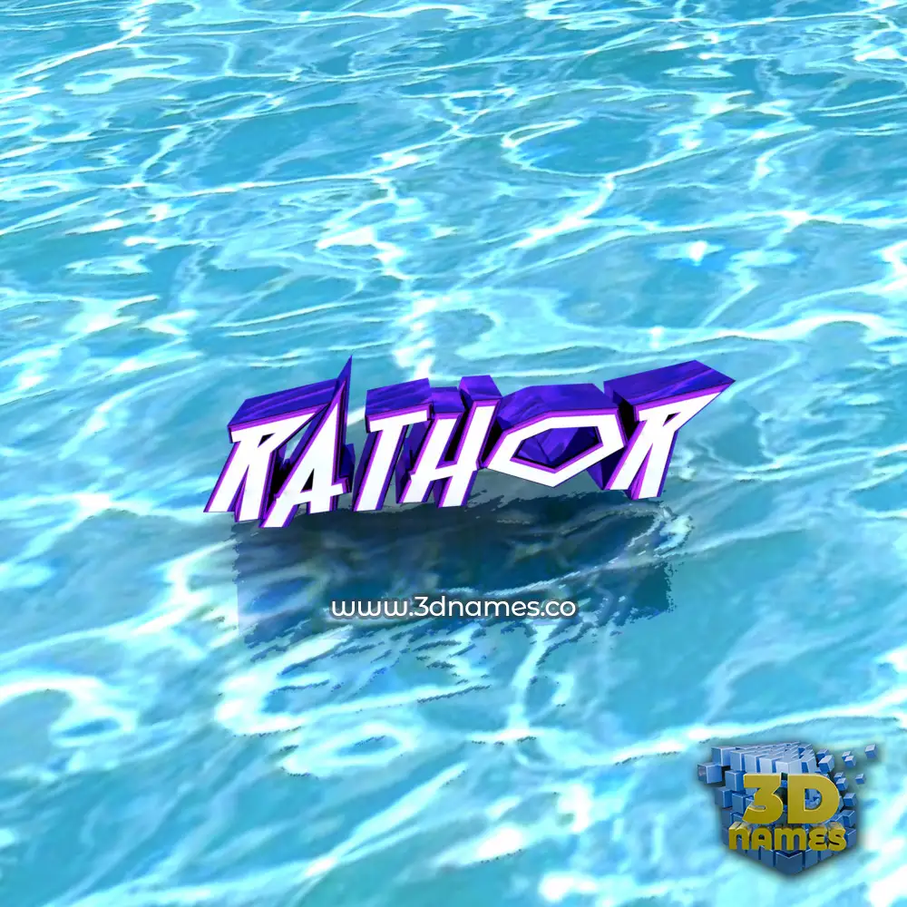 rathor in Water style - 3D name wallpaper