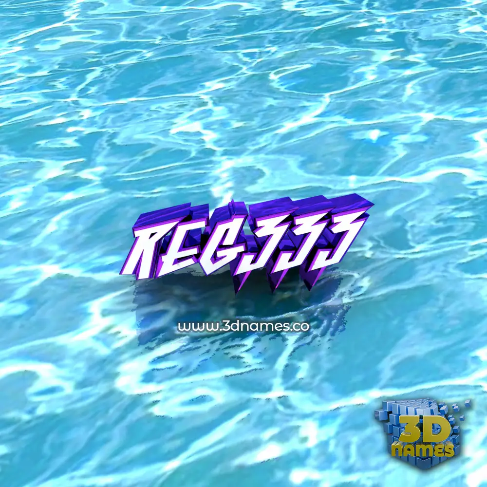 reg333 in Water style - 3D name wallpaper