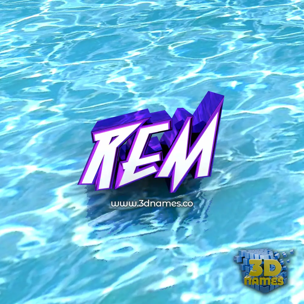rem in Water style - 3D name wallpaper