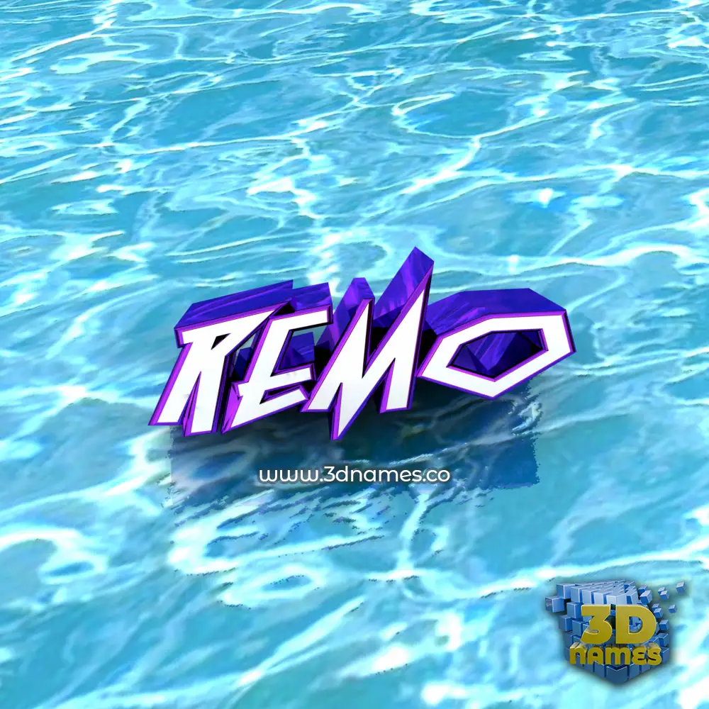 remo in Water style - 3D name wallpaper