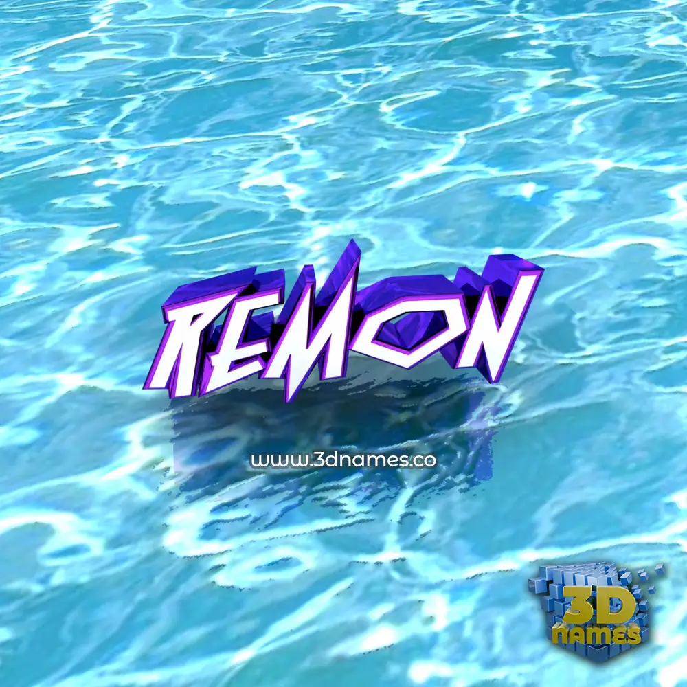 remon in Water style - 3D name wallpaper