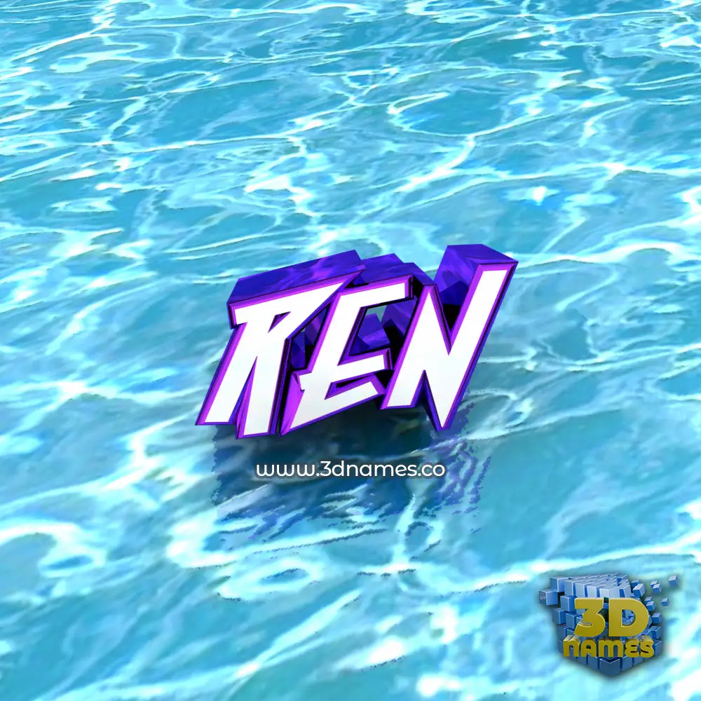 ren in Water style - 3D name wallpaper