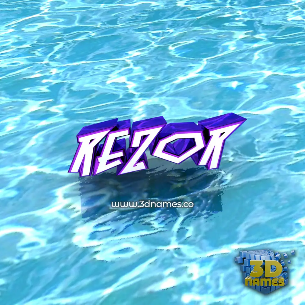 rezor in Water style - 3D name wallpaper