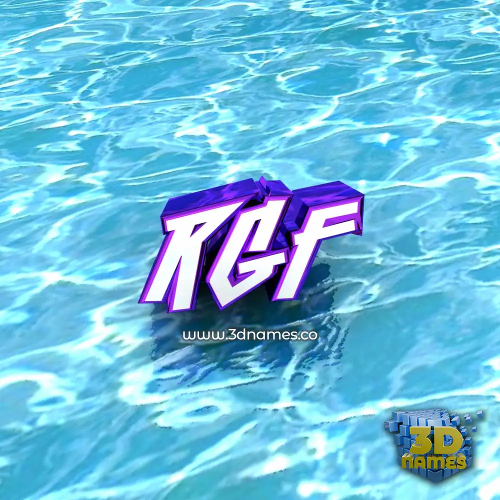 rgf in Water style - 3D name wallpaper
