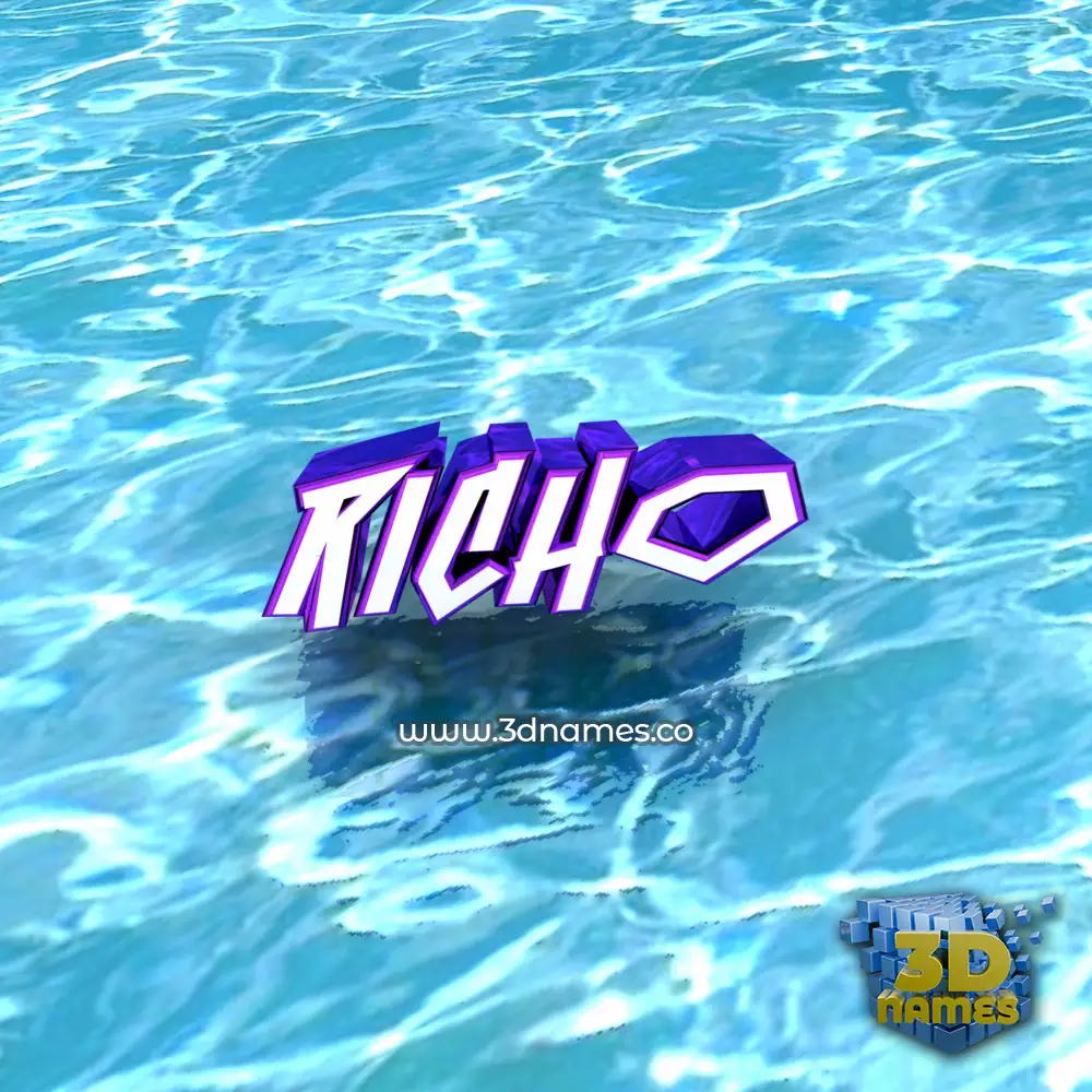 richo in Water style - 3D name wallpaper