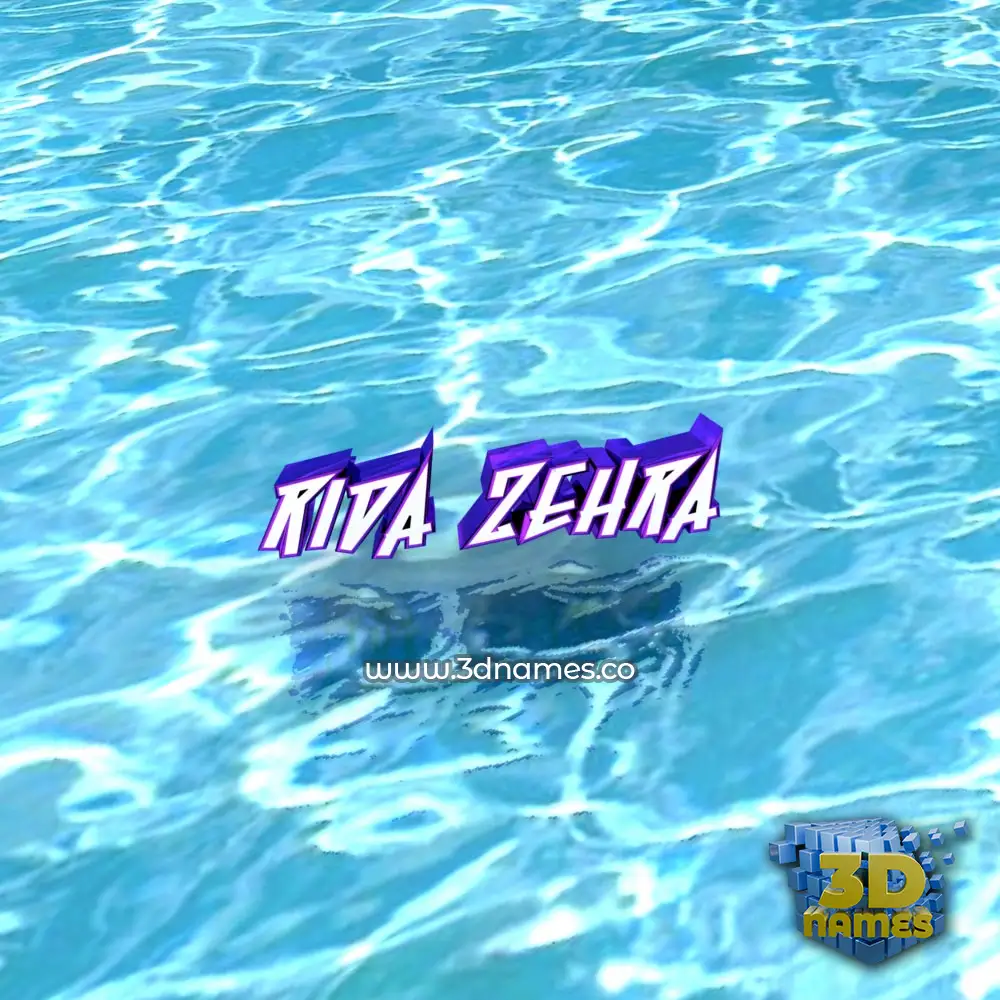 rida zehra in Water style - 3D name wallpaper