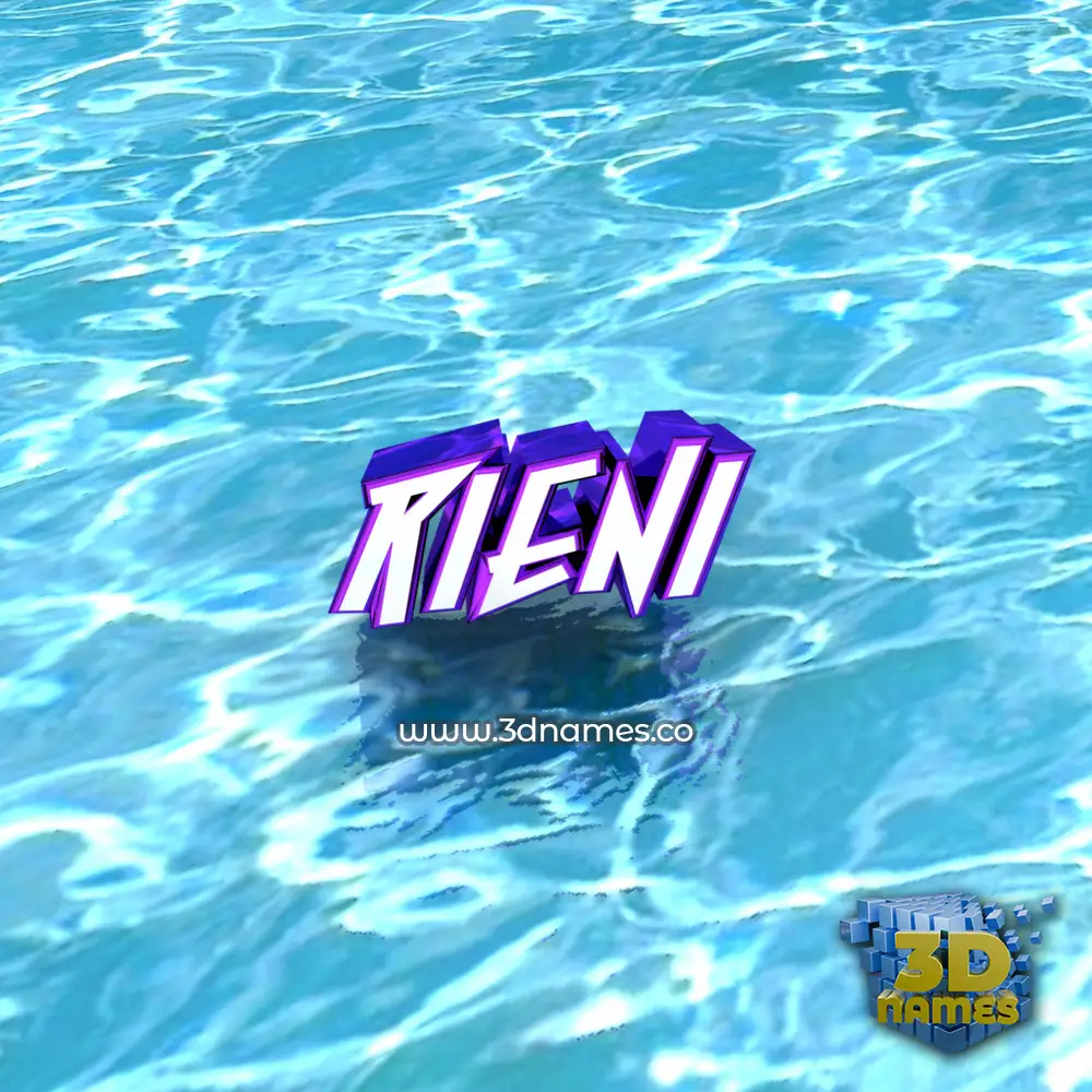 rieni in Water style - 3D name wallpaper