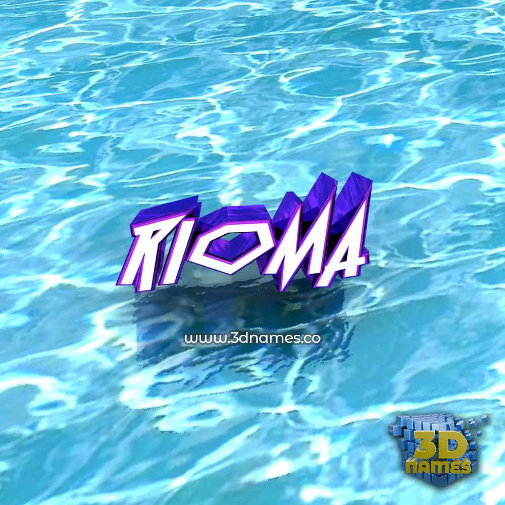 rioma in Water style - 3D name wallpaper